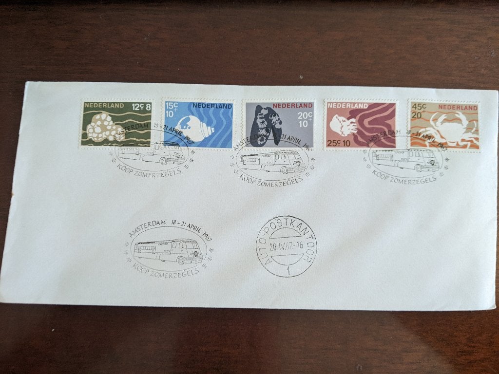 NL 1967; Env serie ZOMERZEGELS STEMPEL AUTOPOSTKANTOOR LEES, Postzegels en Munten, Verzenden, Envelop
