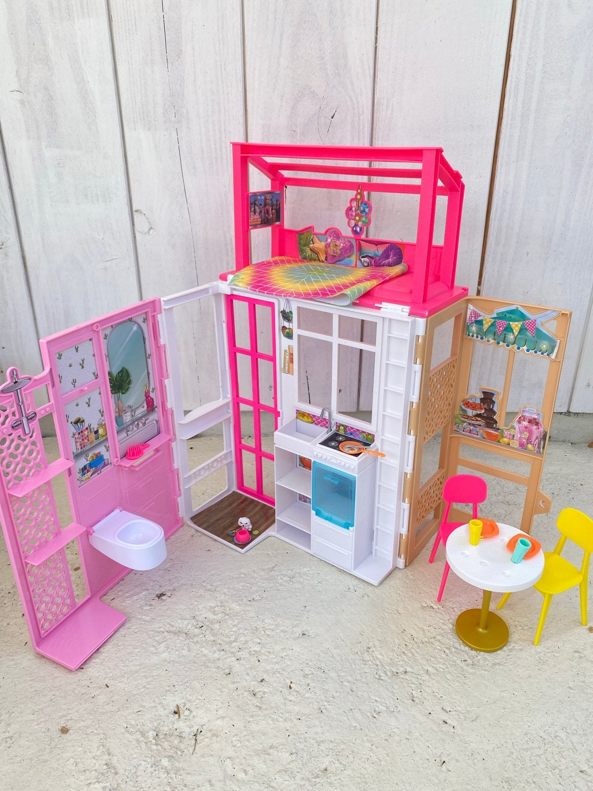 Barbie poppenhuis van Mattel - Inklapbaar en zo goed als nie, Ophalen, Zo goed als nieuw, Barbie
