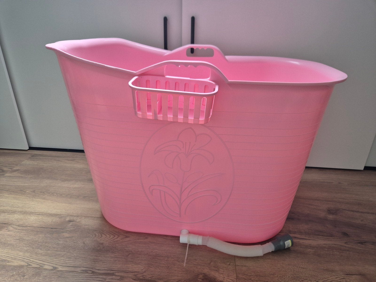 Roze zitbadje met afvoerslang en zeepbakje, Kinderen en Baby's, Zo goed als nieuw, Badje, Standaard, Ophalen