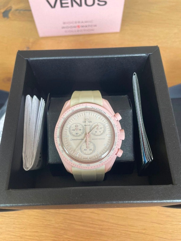 Omega x Swatch Speedmaster MoonSwatch – Mission to Venus, Kunststof, Polshorloge, Swatch, Kunststof