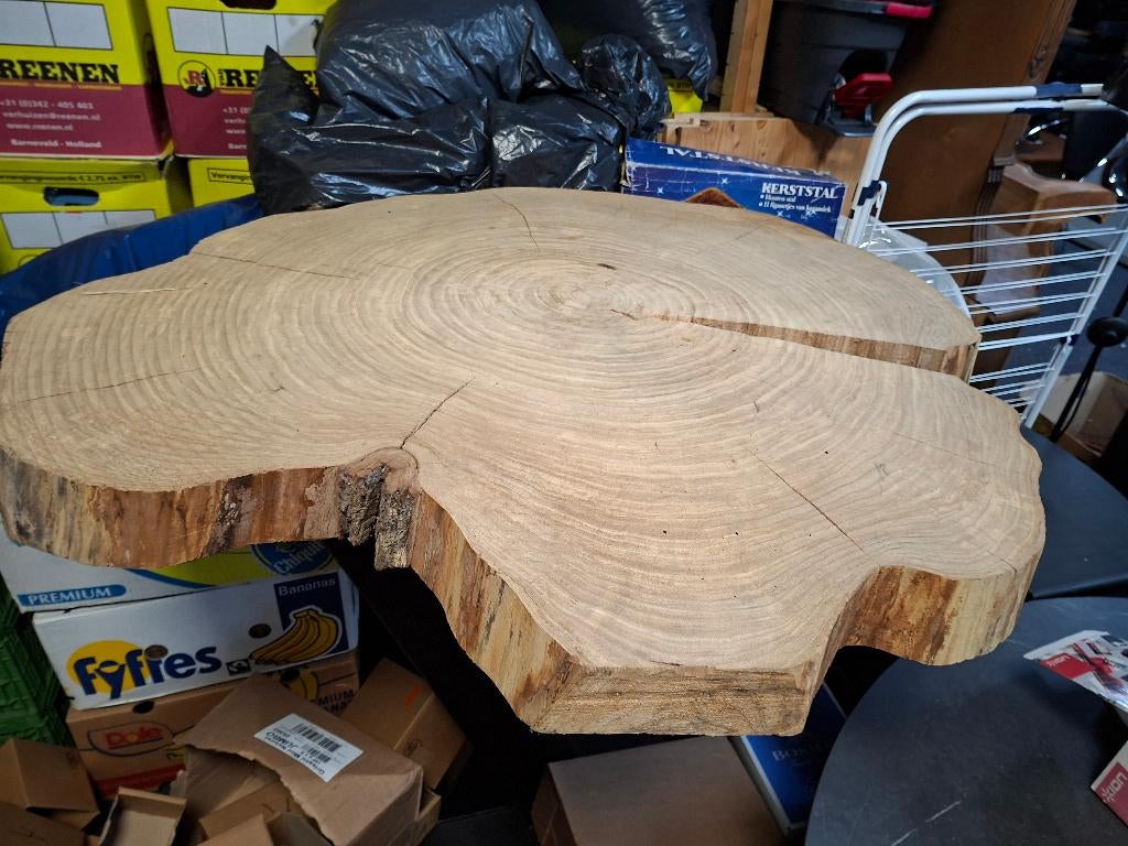 nieuw massief eiken boomstam tafelblad, Ophalen, Eikenhout, 100 tot 150 cm, Rechthoekig