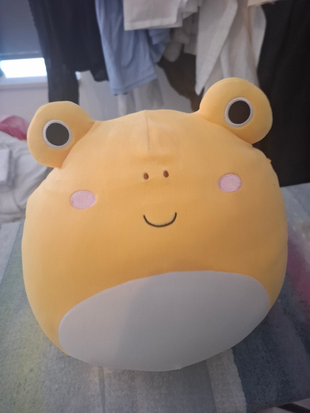 Squishmallow Kikker Geel - Zo goed als nieuw, Kikker, Geel, Ophalen of Verzenden, Zo goed als nieuw