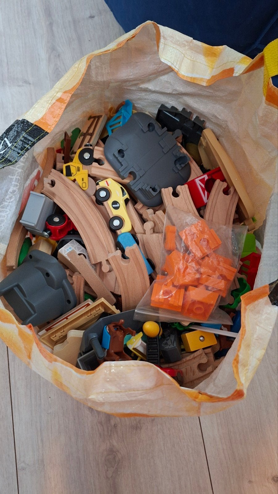 Grote tas vol houten treinbaan van de Lidl met accessoires, Ophalen, Gebruikt, Overige typen