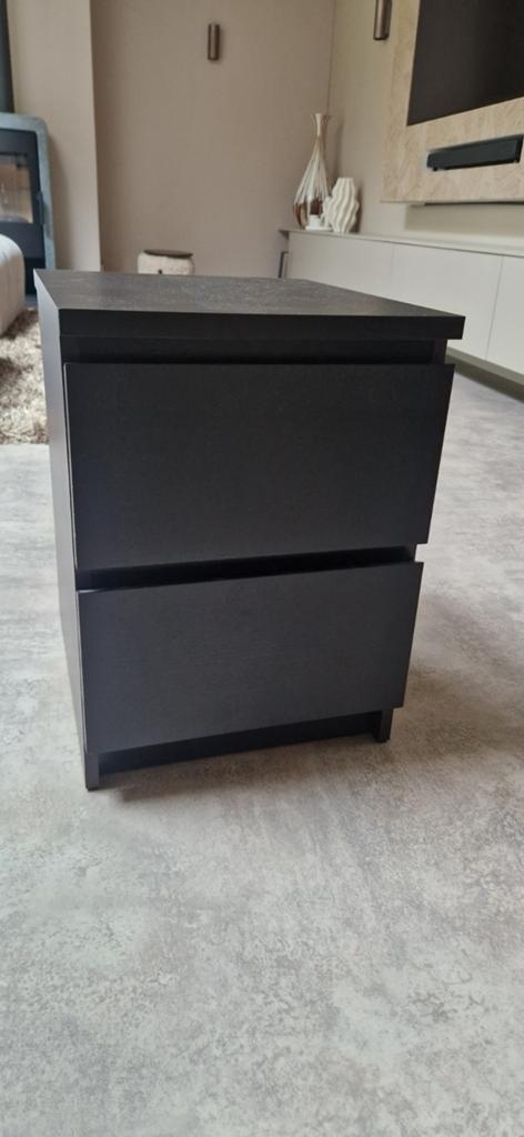 IKEA Malm zwart nachtkastje, Ophalen, Minder dan 45 cm, 55 tot 70 cm, Zo goed als nieuw