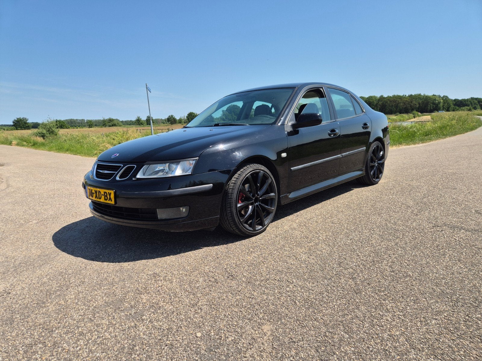 Saab 9-3 1.8 I Sport Sedan 2007 Zwart, Auto's, Saab, 4 cilinders, Origineel Nederlands, Bedrijf, Sedan
