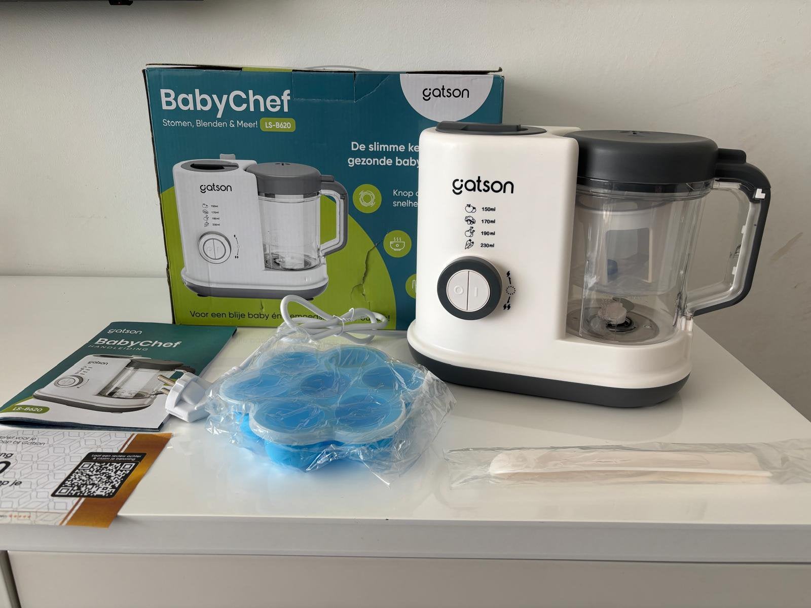 Gatson BabyChef blender en stomer baby food maker nieuw, Witgoed en Apparatuur, Keukenmixers, Ophalen, 4 liter of meer, Nieuw