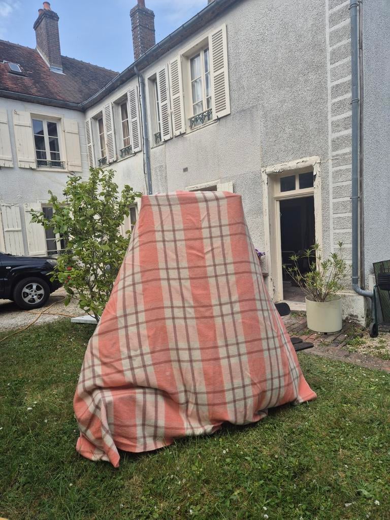 6 Vintage Wollen Dekens uit Frankrijk, Gebruikt, Vintage, Landelijk, Retro, 150 tot 200 cm, Ophalen of Verzenden