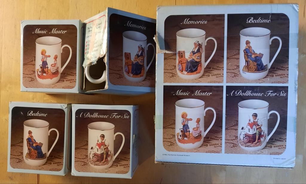 4 Norman Rockwell Museum Bekers, Ophalen of Verzenden