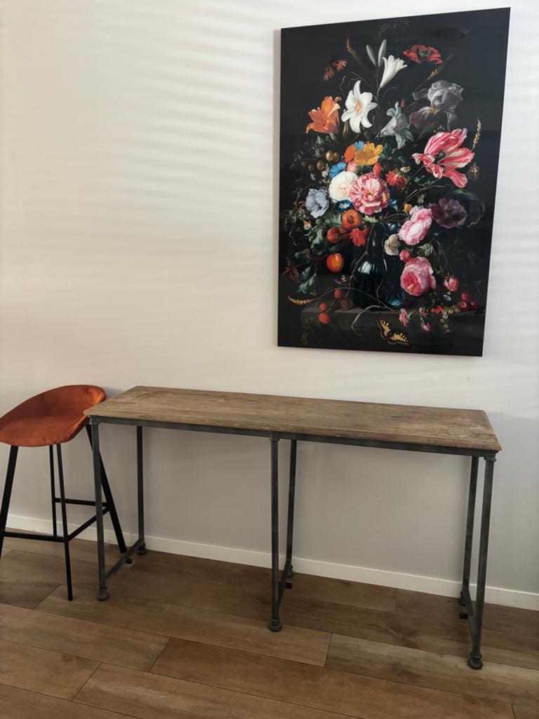 Plexiglas wanddecoratie: kleurrijk bloemstilleven 120x80cm, Ophalen, Schilderij, Meerkleurig, Nieuw