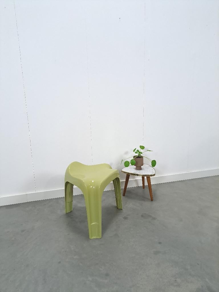 Kunststof groene Casala West Germany kruk vintage, Ophalen of Verzenden, Gebruikt, Kunststof