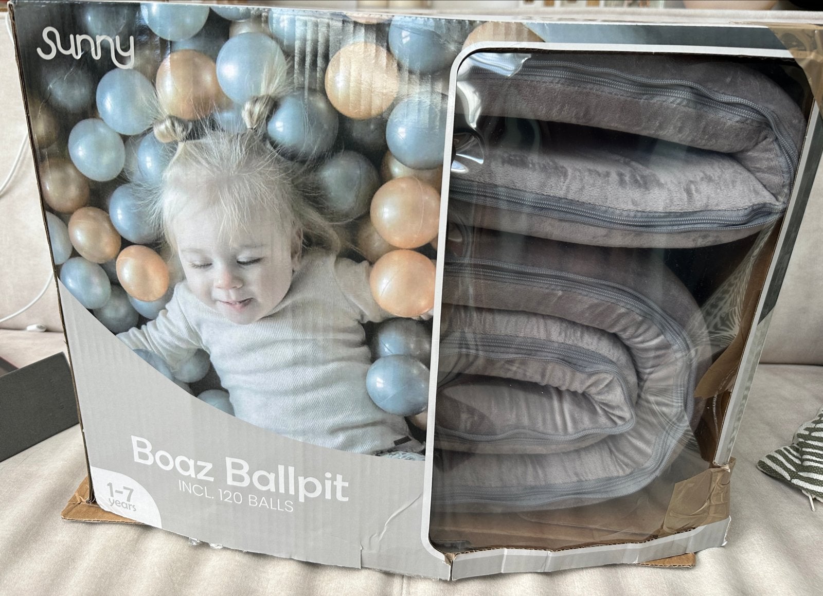 Sunny Boaz Ballenbak met 120 ballen (1-7 jaar), Ophalen, Zo goed als nieuw, Jongen of Meisje