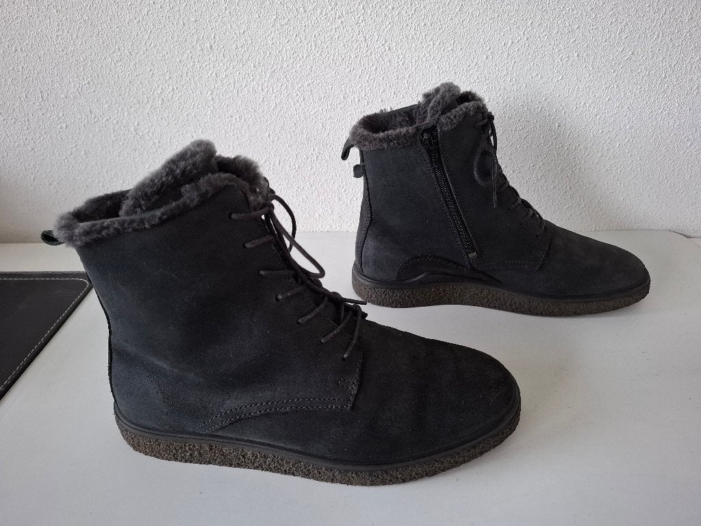 Ecco maat 40 / Crepetray W / zwarte laarzen rits en veters, Ecco, Verzenden, Zwart, Lage of Enkellaarzen