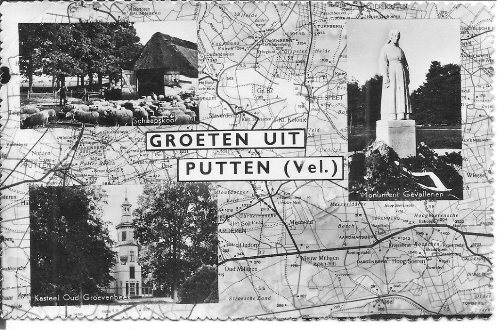 Oude ansichtkaart Groeten uit Putten (Gelopen), Ophalen of Verzenden, 1960 tot 1980, Gelopen, Gelderland