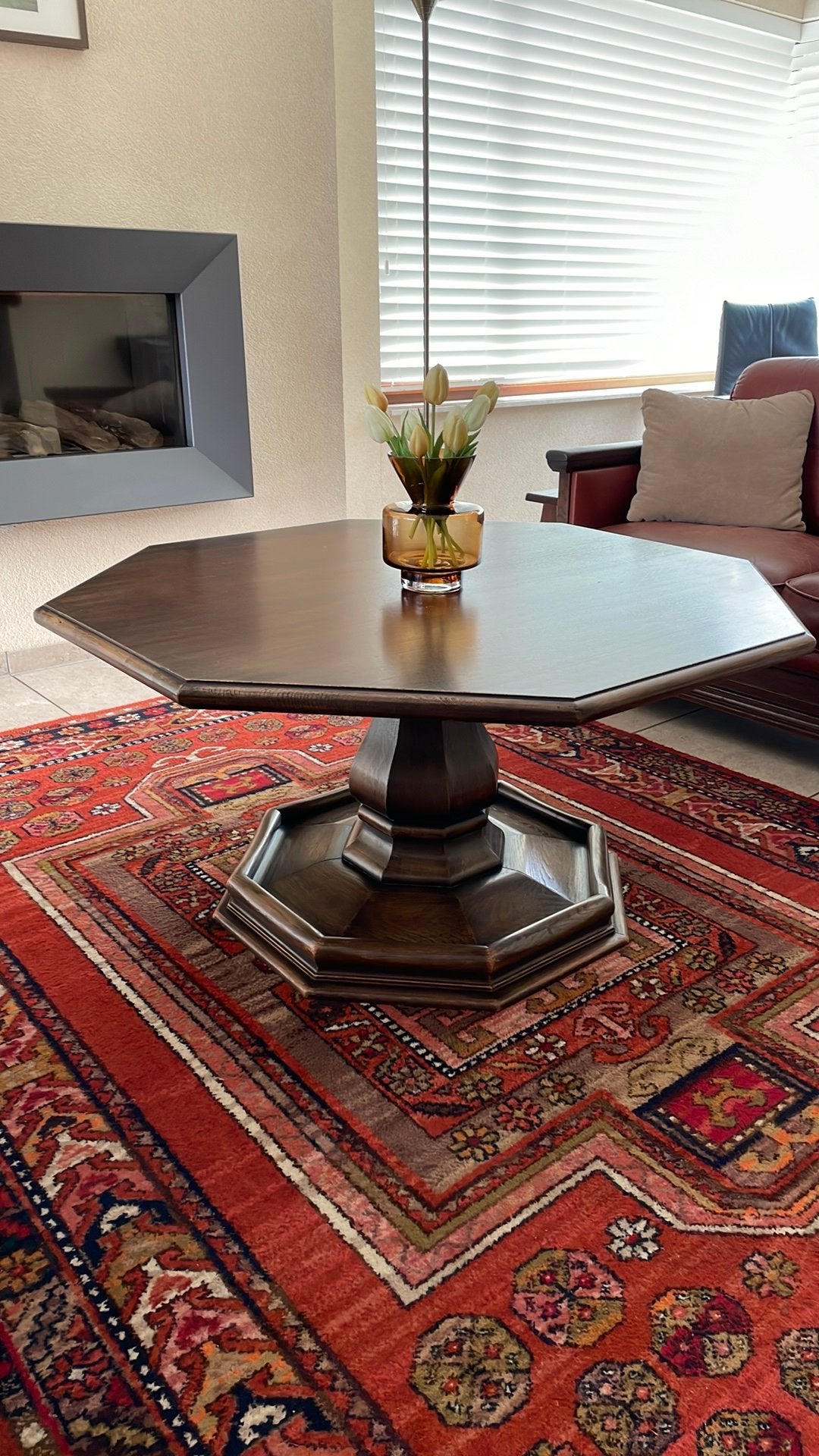 Antiek eiken houten tafel, Ophalen, 50 tot 100 cm, Zo goed als nieuw, Minder dan 50 cm