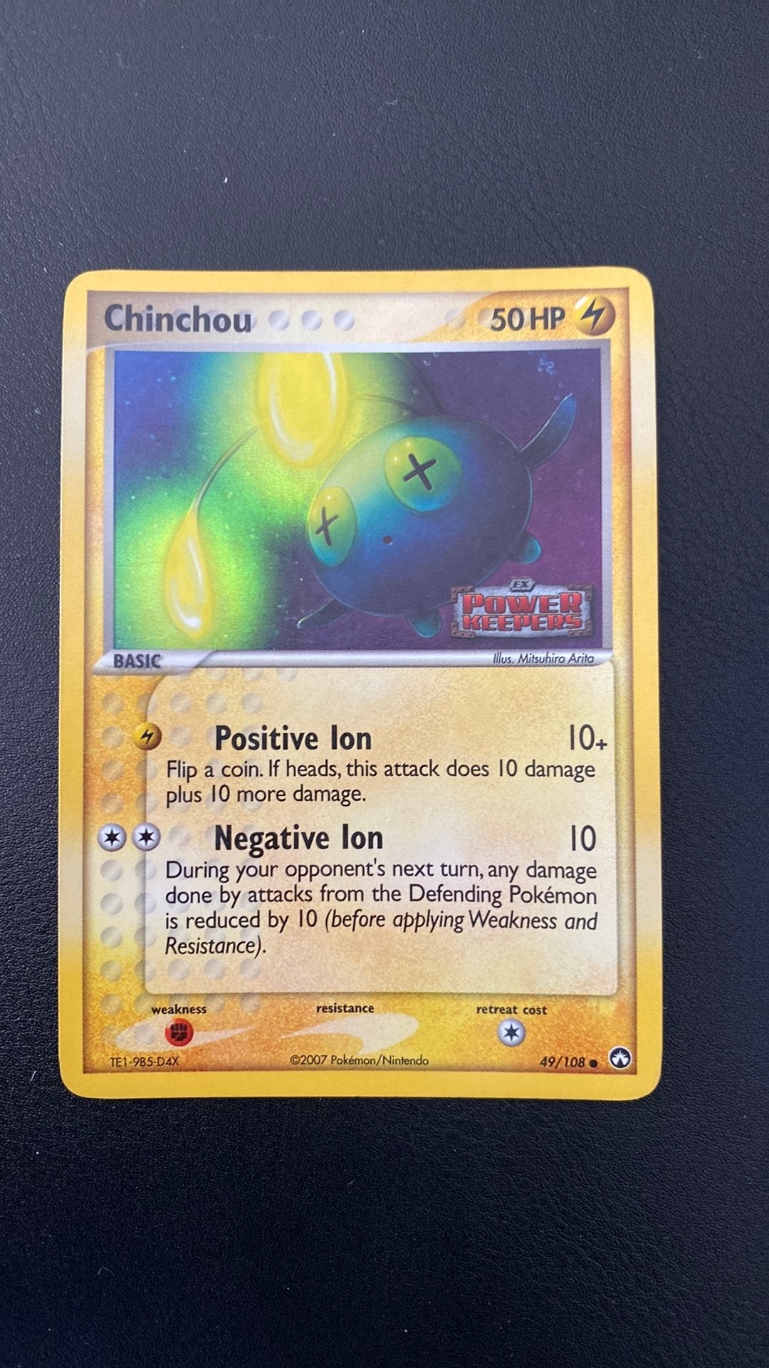 Pokemon chinchou 49 holo ex power keepers stamped, Ophalen of Verzenden, Gebruikt, Losse kaart