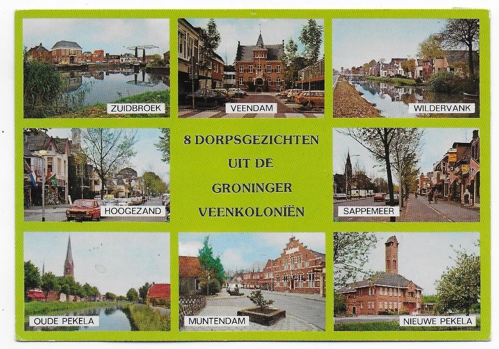 Groninger veenkolonien gelopen Ansichtkaart ( B2536 ), Ophalen of Verzenden, Voor 1920, Gelopen
