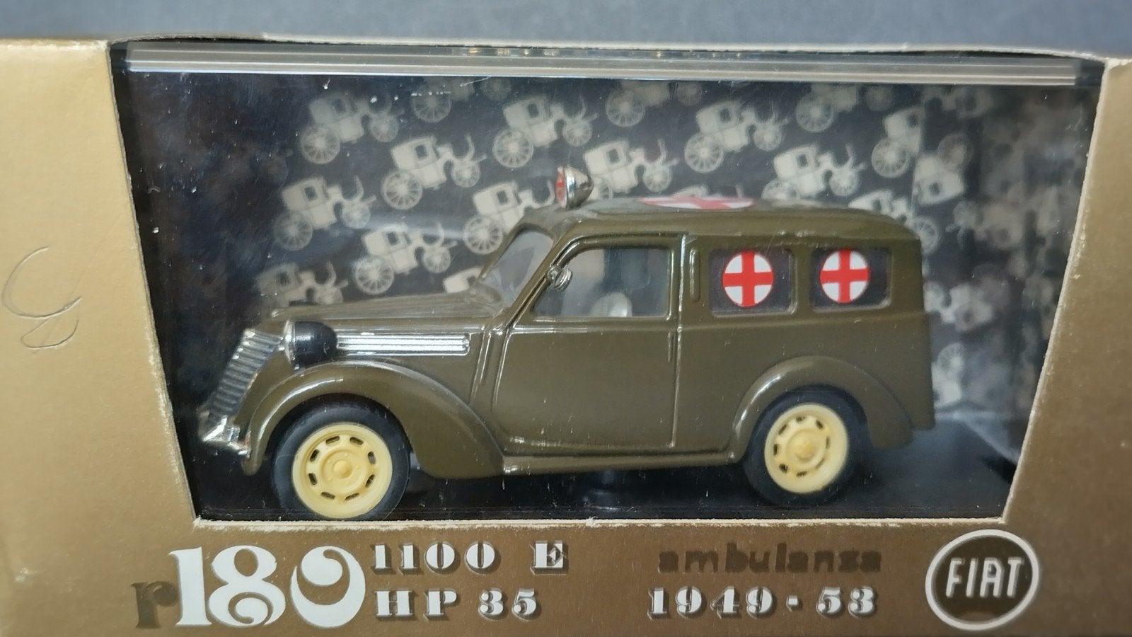 Fiat 1100 E Ambulance Militaire Italia 1:43 Brumm Pol, Hobby en Vrije tijd, Modelauto's | 1:43, Overige merken, Auto, Verzenden