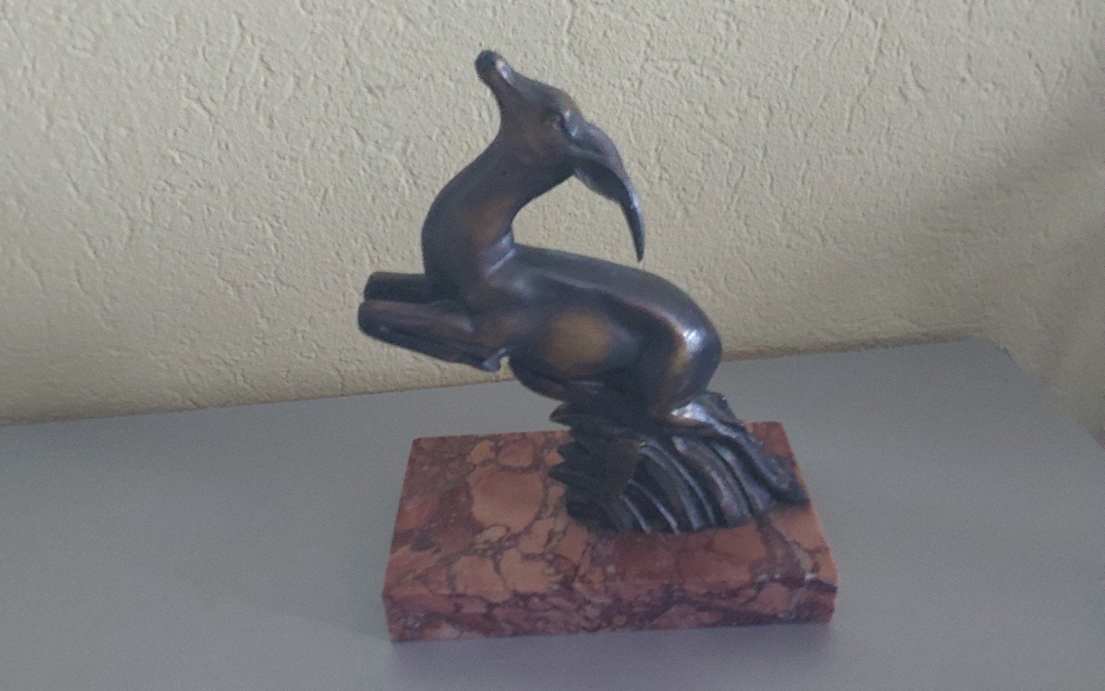 Brons Art deco  Springbok, Antiek en Kunst, Ophalen of Verzenden, Brons
