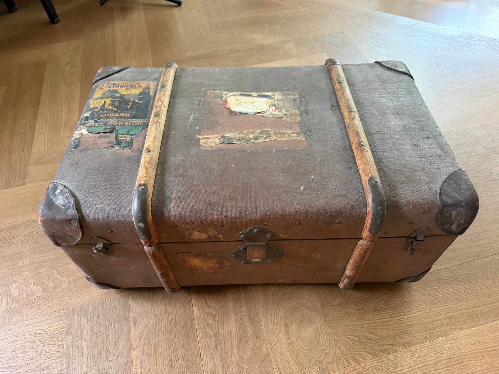Antieke hutkoffer/reiskoffer, Ophalen, Overige materialen, Gebruikt, 45 tot 55 cm