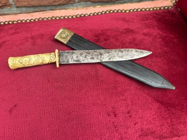 antieke KNIL "tjikiroe" dolk, kris-no keris, Ophalen of Verzenden, Overige soorten, Azië, Mes of Dolk
