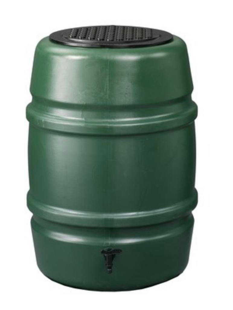 Regenton met regenpijp verbindingsset en overloop, Tuin en Terras, Ophalen, Kunststof, Met kraantje, 150 liter of meer