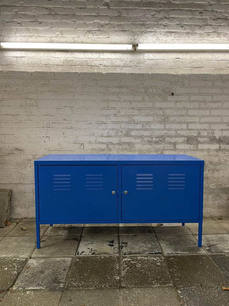 Ikea PS kast blauw metaal, Ophalen, Gebruikt, Ikea PS
