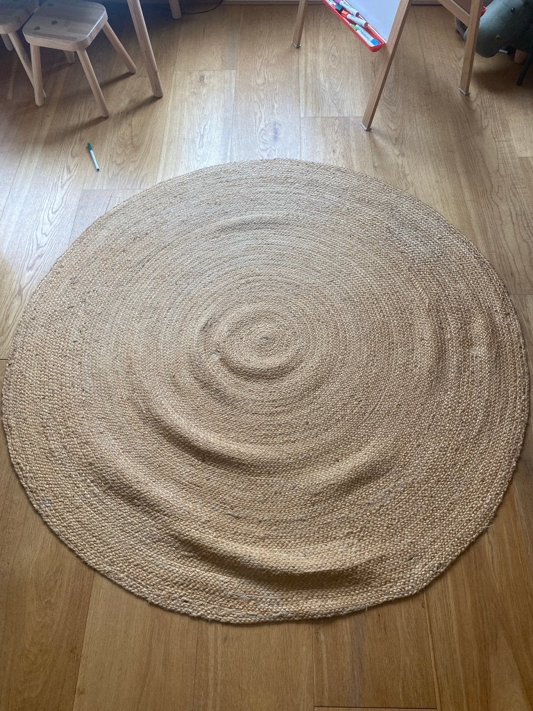 tapijt, Ophalen, 100 tot 150 cm, Beige, Rond