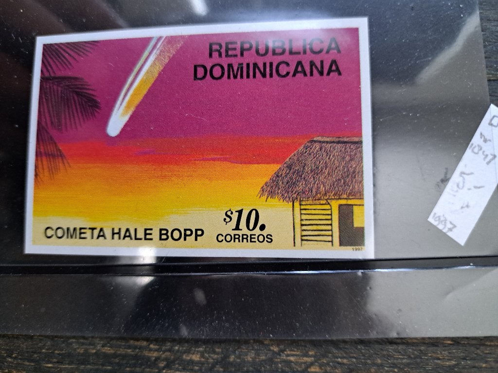 blokje Rep. Dominica 1997 komeet zie foto, Ophalen of Verzenden, Postfris, Overige thema's