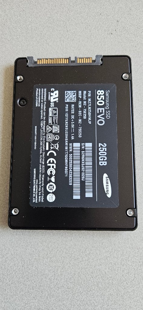 Samsung 850 EVO 250GB SSD, Computers en Software, Harde schijven, Intern, Gebruikt, Ophalen of Verzenden, Samsung