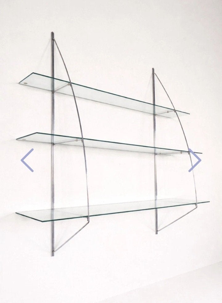 Ikea Sofist  Vintage Glazen wandplank met chromen frame, Ophalen of Verzenden