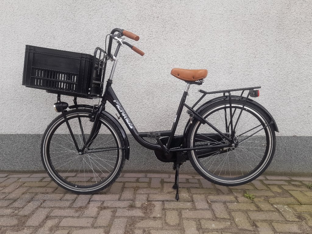 Dames / Kinder Fiets met krat, Terugtraprem, (Extra) lage instap, 47 tot 50 cm, Zo goed als nieuw