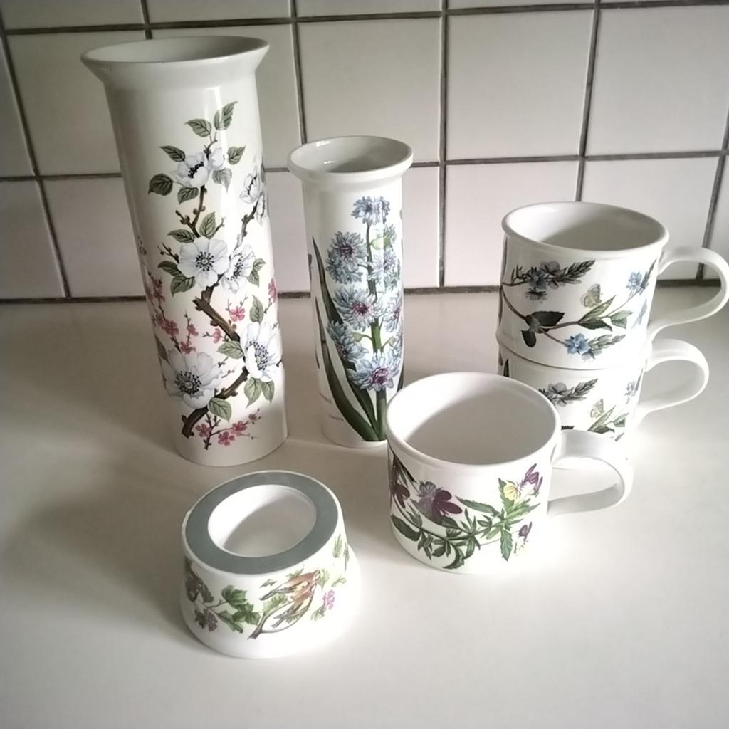 Portmeirion,  ovenschaal, mokken, vazen en waxinelichtje, Ophalen of Verzenden, Overige stijlen, Kop(pen) en/of Schotel(s)