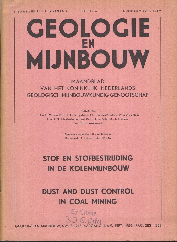 Stof en stofbestrijding in de mijnbouw, Gelezen, Diverse auteurs, Ophalen of Verzenden, Natuurwetenschap
