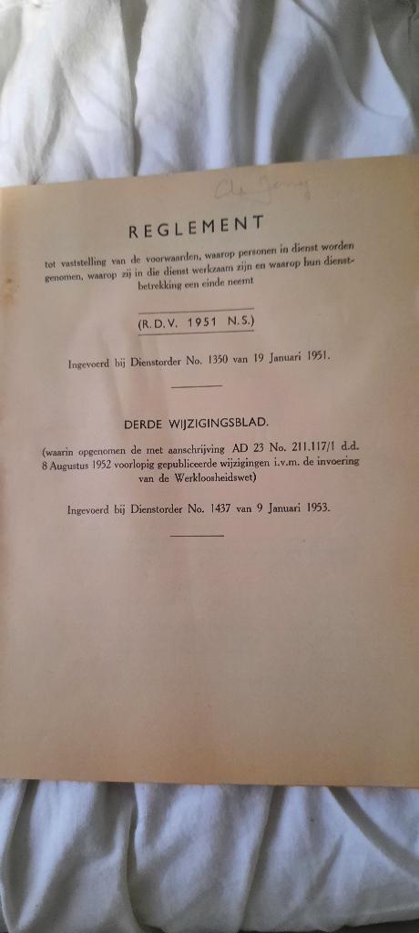 reglement spoorwegen uit 1951 derde wijzigingsblad, Verzamelen, Ophalen of Verzenden, Zo goed als nieuw, Trein, Boek of Tijdschrift