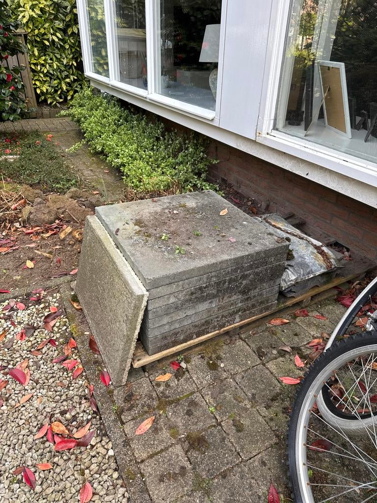 8 gratis terrastegels 60x60 cm af te halen, Tuin en Terras, Tegels en Klinkers, Ophalen, Gebruikt, Minder dan 5 m², Beton