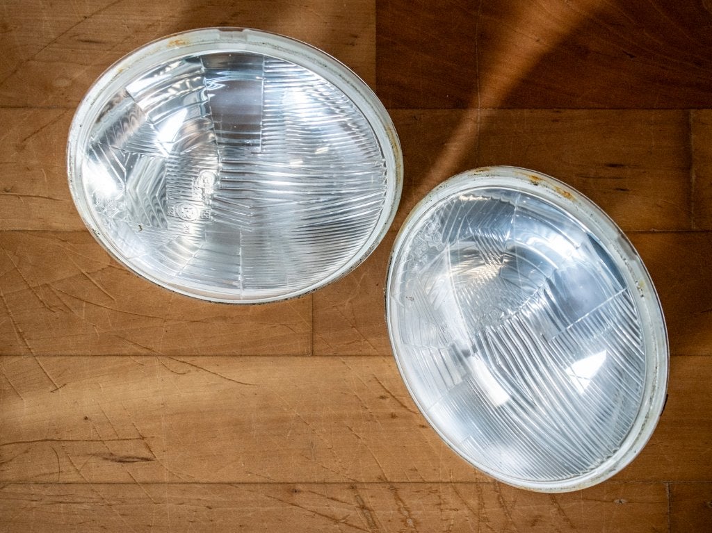2x koplampdeel glas/spiegel LandRover Defender 90 110, Ophalen of Verzenden, Gebruikt, Land Rover