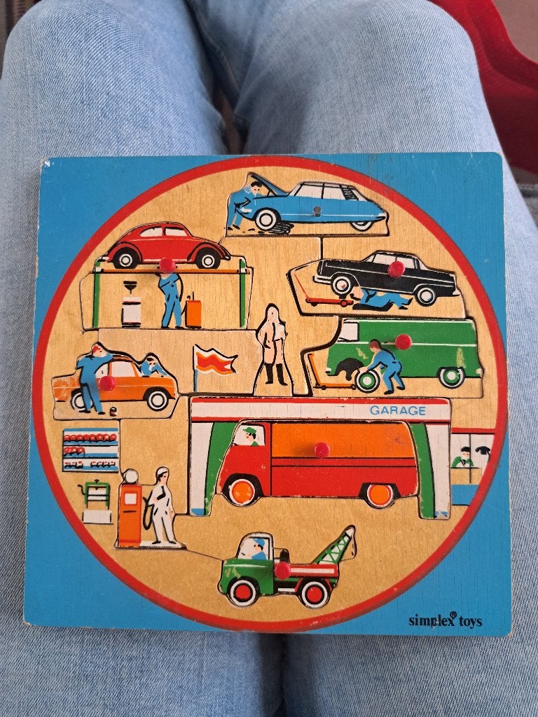 Auto puzzel Simplex toys, Ophalen of Verzenden, 10 tot 50 stukjes, Gebruikt, 2 tot 4 jaar