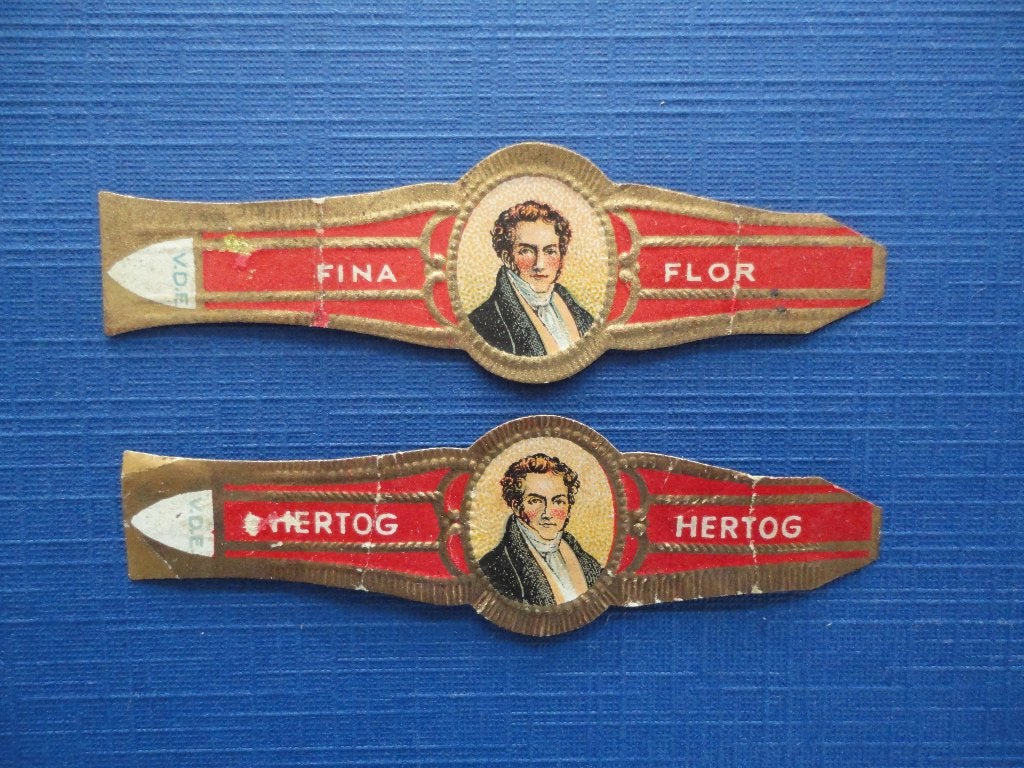 sigarenbandjes 18= 2st, Verzamelen, Ophalen of Verzenden, Gebruikt, Sigarenbandjes