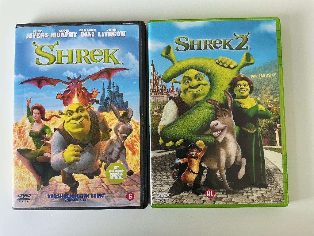 Shrek 2 en Shrek dvd, Tekenfilm, Amerikaans, Ophalen of Verzenden, Zo goed als nieuw