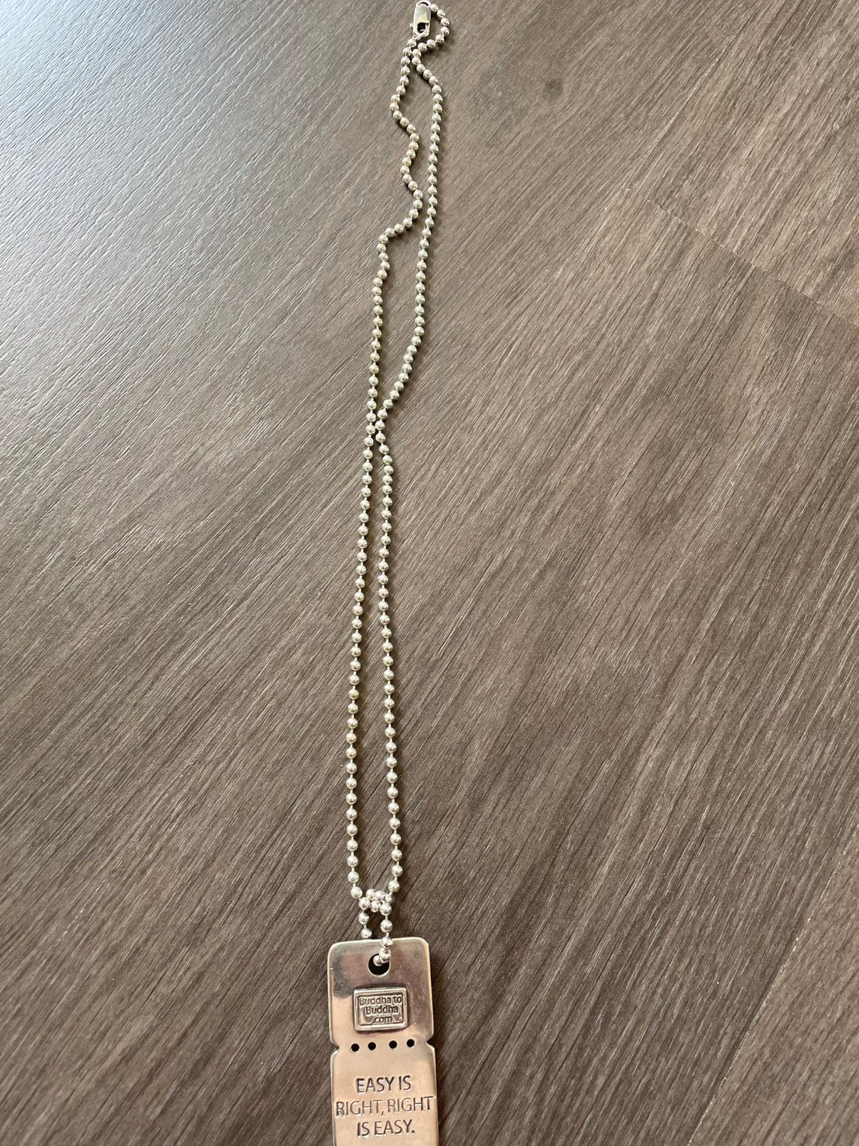 Buddha to Buddha ketting Easy is Right, Right is easy, Ophalen of Verzenden, Zo goed als nieuw, Zilver