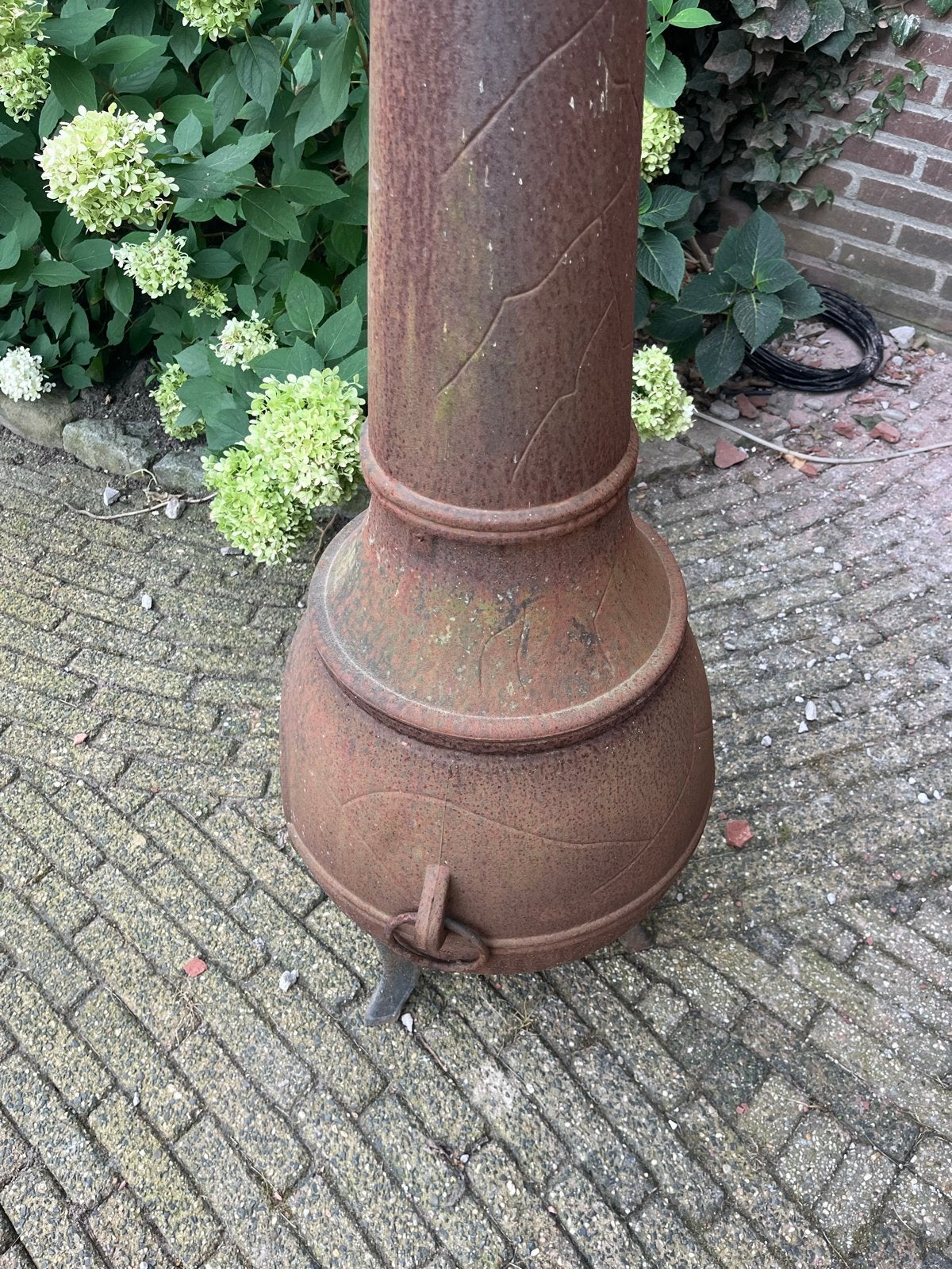 Rustieke gietijzeren vuurton/tuinhaard, Ophalen of Verzenden, Gebruikt, Vuurton