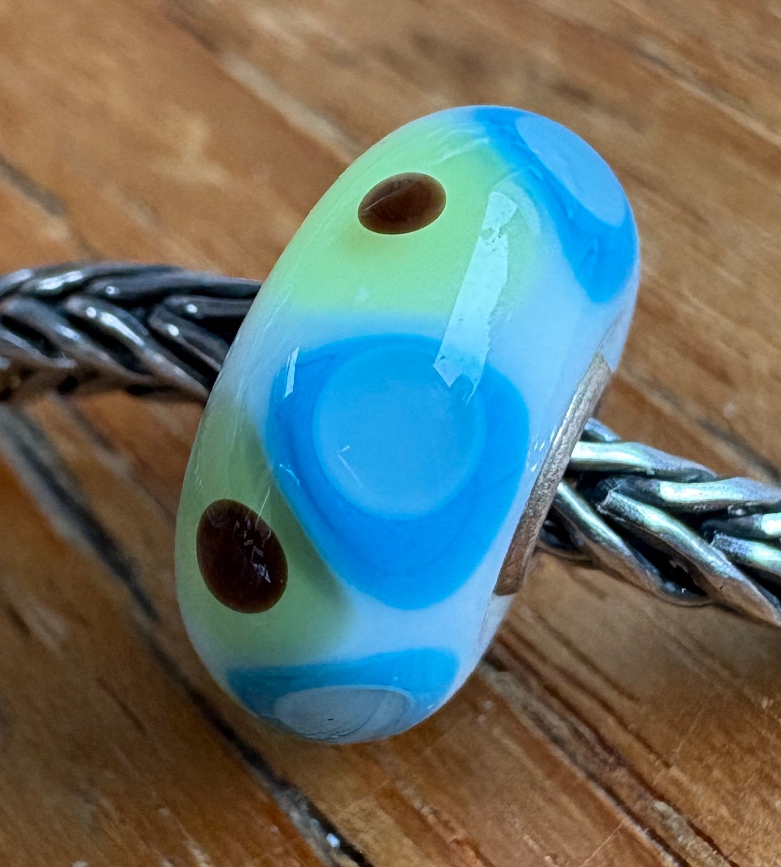 Trollbeads Mooi Uniekje Blauw/Geel NIEUW, Verzenden, Nieuw, Glas of Kristal, Trollbeads