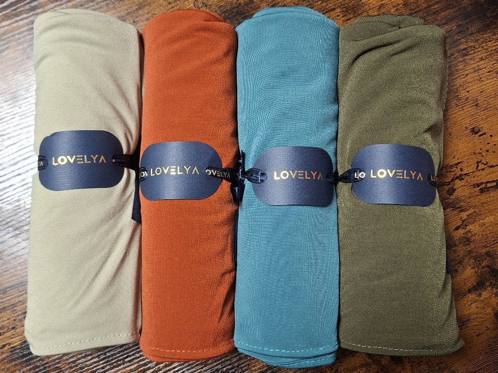 Set van 4 hoofddoeken hijab, mooie kleuren, Info@najatique.nl, Najatique, Najatique, Nieuw