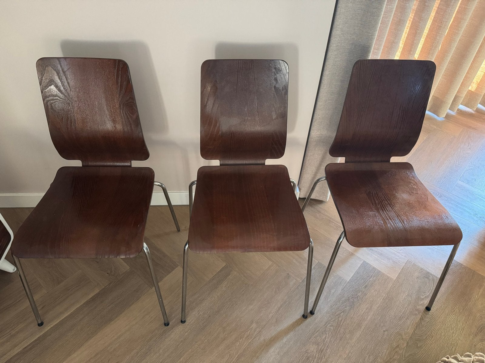 Set 3 leuke retro stoelen, Ophalen, Gebruikt, Hout, Drie