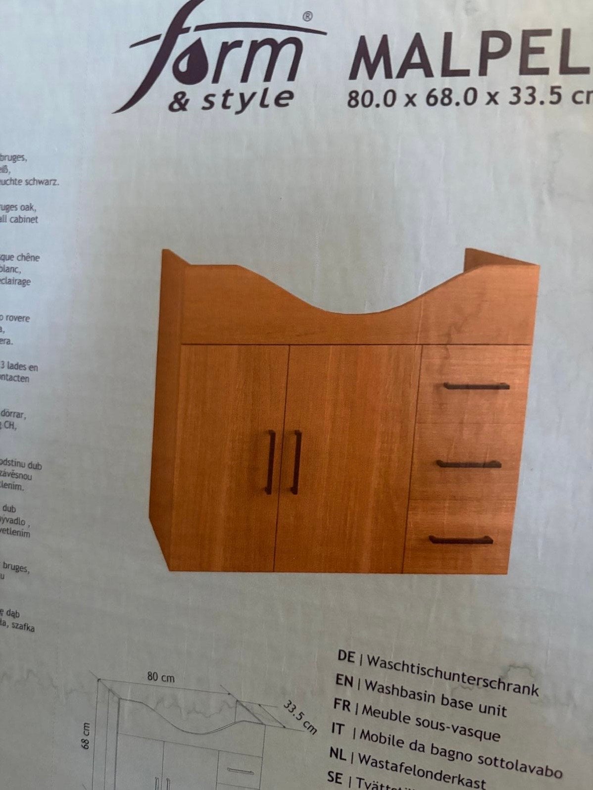 Nieuwe Malpelo wastafelonderkast - Form & Style, Ophalen, Nieuw, 25 tot 50 cm, Wastafelkast