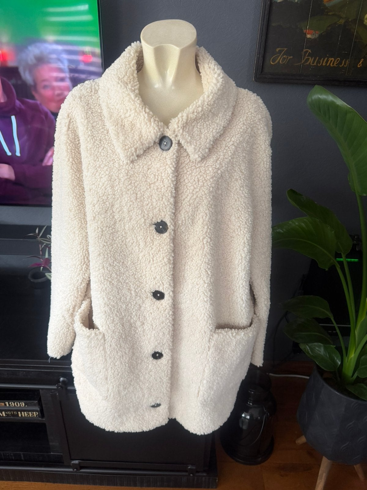 Zara winterjas creame XL, Ophalen, Zo goed als nieuw, Maat 46/48 (XL) of groter, Overige kleuren