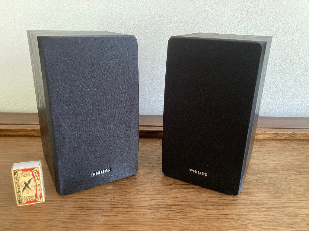 Philips DCM186 mini speakers geluidsboxjes 4 ohm DCB188, Stereo speakers, Philips, Inclusief kabels, Ophalen of Verzenden