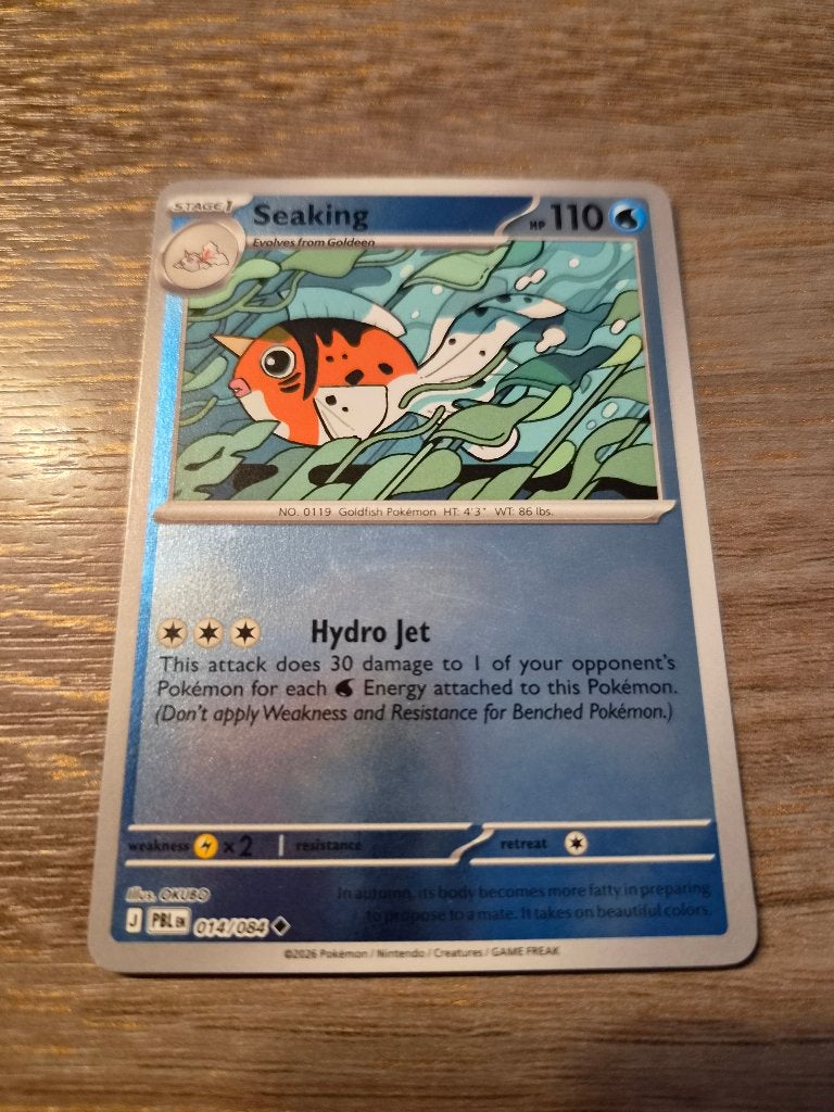 Pokémon Kaart Seaking 014/084 PBL, Ophalen of Verzenden, Zo goed als nieuw, Losse kaart, Foil