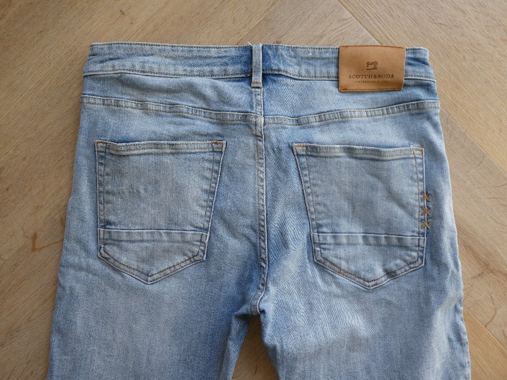Scotch & Soda spijkerbroek, Skim maat 33-32, Blauw, W32 (confectie 46) of kleiner, Ophalen of Verzenden, Zo goed als nieuw