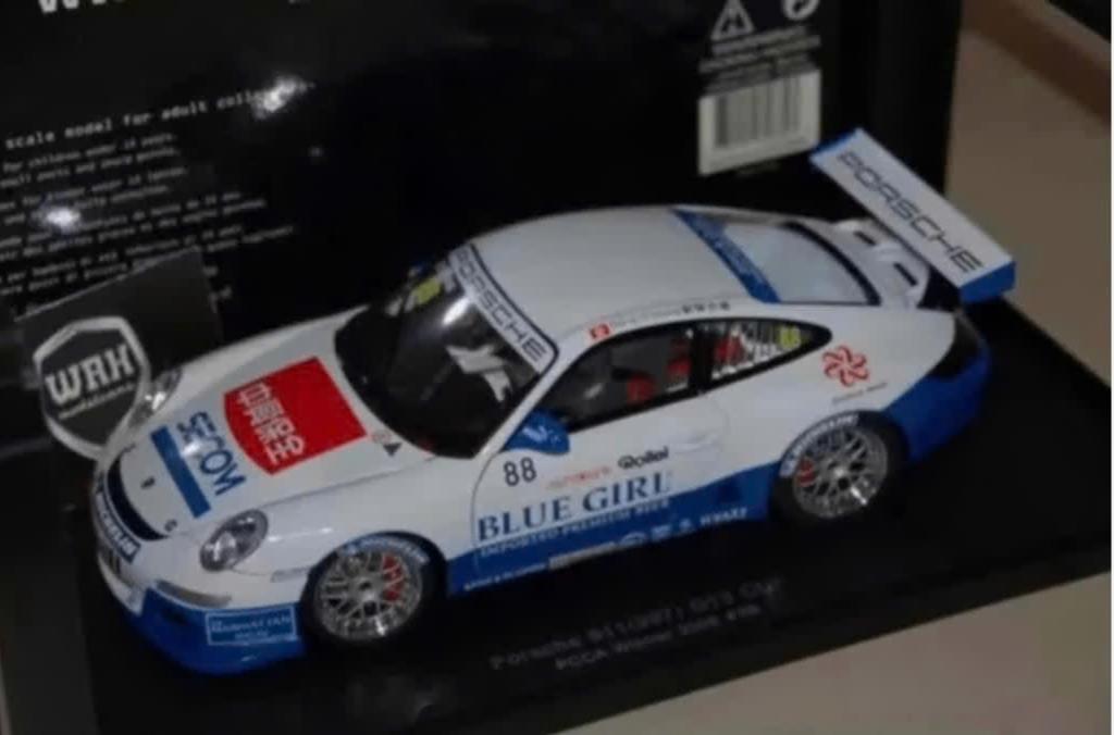 1:18 Porsche 911 GT3 #88 Blue Girl PCCA 80684 Autoart WRH, Verzenden, Zo goed als nieuw, Auto, Autoart